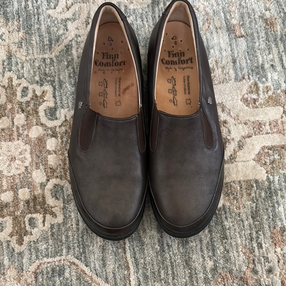 Finn Comfort Brown Leather Loafers Slip-Ons